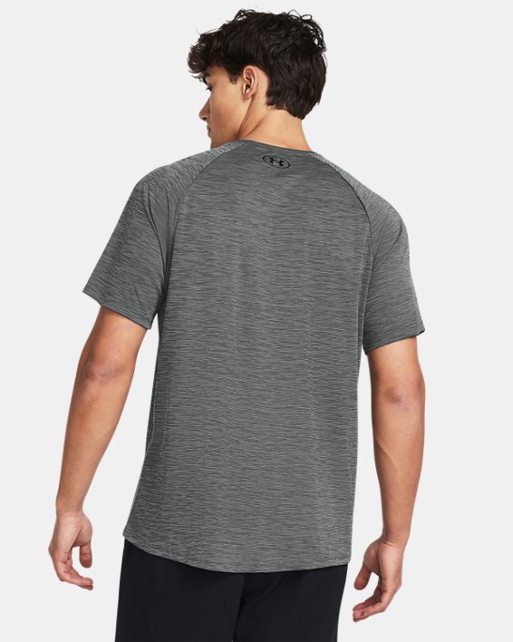 Herenshirt UA Tech™ Textured met korte mouwen, Gray, pdpMainDesktop image number 1